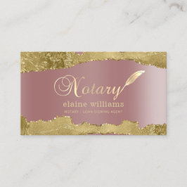 Rose Gold Glam Notary Loan Signing Agent Visitenkarte
