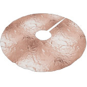 Rose Gold Glam Polyester Weihnachtsbaumdecke (Schrägansicht)