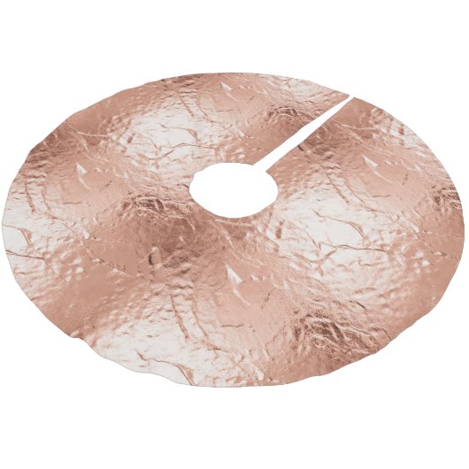 Rose Gold Glam Polyester Weihnachtsbaumdecke (Schrägansicht)
