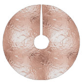Rose Gold Glam Polyester Weihnachtsbaumdecke (Vorderseite)