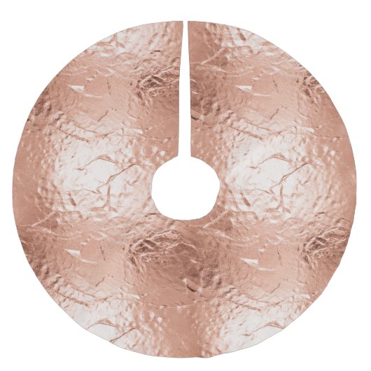Rose Gold Glam Polyester Weihnachtsbaumdecke (Vorderseite)