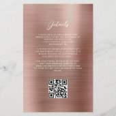 Rose Gold Glam QR Code Einladung Hochzeitsfeiern (Rückseite)