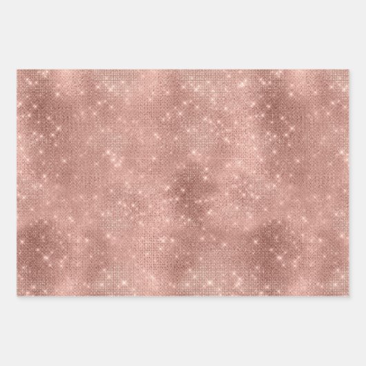 Rose Gold Glam Sparkle Wedding Geschenkpapier Set (Vorderseite)
