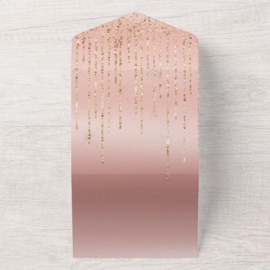 Rose Gold Glam Strings All In One Einladung (Außenbereich)