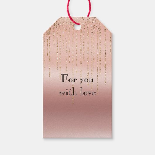 Rose Gold Glam Strings Geschenkanhänger (Vorderseite)