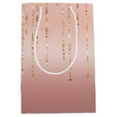 Rose Gold Glam Strings Mittlere Geschenktüte (Vorderseite)