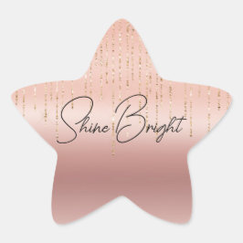 Rose Gold Glam Strings Stern-Aufkleber