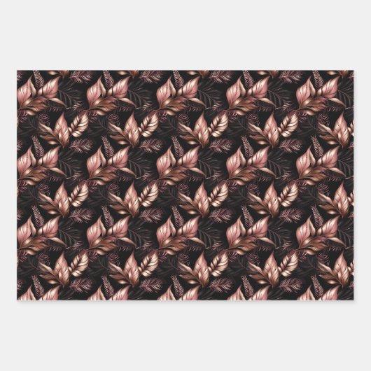 Rose Gold Glam und Black Geschenkpapier Set (Vorderseite 3)