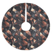 Rose Gold Glam und Black Polyester Weihnachtsbaumdecke (Vorderseite)