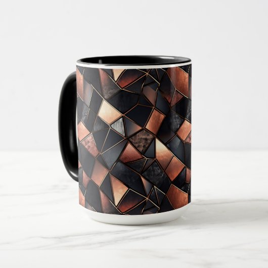 Rose Gold Glam und Black Tasse (Vorderseite Links)