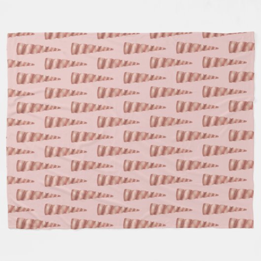 Rose Gold Glam Unicorn Fleecedecke (Vorderseite (Horizontal))
