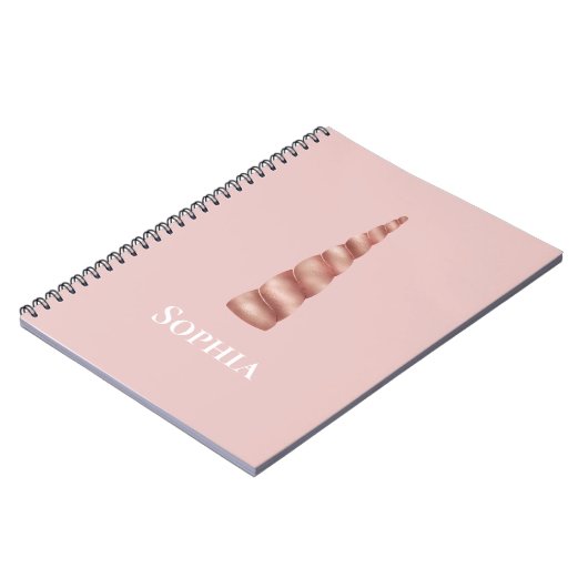Rose Gold Glam Unicorn Notizblock (Linke Seite)