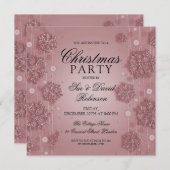 Rose Gold Glam Weihnachtsfeier Einladung (Vorne/Hinten)