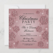 Rose Gold Glam Weihnachtsfeier Einladung (Vorderseite)