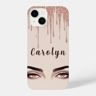 Rose Gold Glamour Drip ✨ Femininer Augen Chic Schi iPhone 14 Hülle