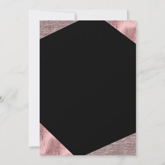 Rose Gold Glamour Geometric Modern Sweet 16 Party Einladung (Rückseite)