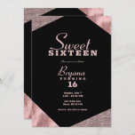 Rose Gold Glamour Geometric Modern Sweet 16 Party Einladung<br><div class="desc">Anpassen für jedes Ereignis.</div>