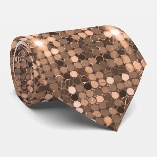 Rose Gold Glamour Sequel Sparkle Neck Tie Krawatte (Gerollt)