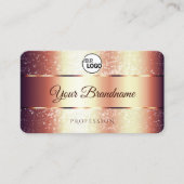 Rose Gold Glamour Sparkling Glitzer Logo Monogram Visitenkarte (Vorderseite)