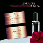 Rose Gold Glamour Sparkling Glitzer und Monogramm Visitenkarte