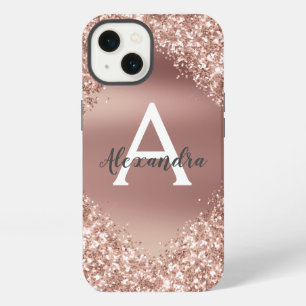 Rose Gold Glanz Luxus Glitter Monogramm Ca iPhone 13 Hülle