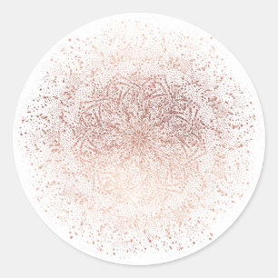 Rose Gold Glanz Weihnachtsfeiertag Runde Aufkleber
