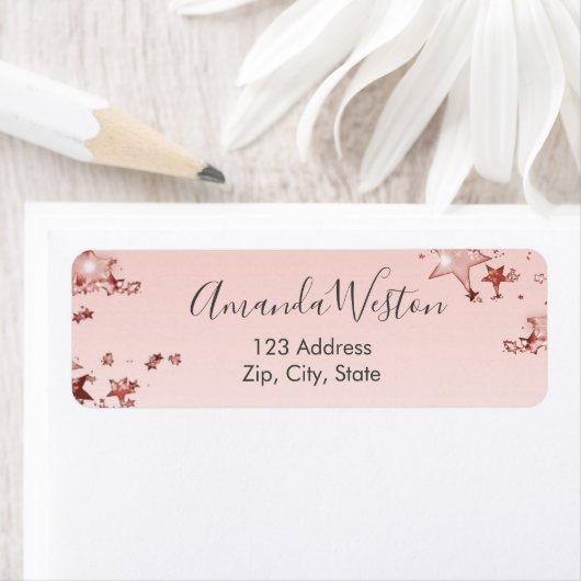 Rose Gold glänzende Sterne Kupfer ombre Rücksendea (Insitu)