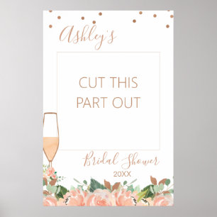 Rose Gold Glas Brautparty Foto Booth Rahmen Poster