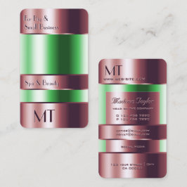 Rose Gold Glass kann mit Initialen grüne Flüssigke Visitenkarte