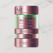 Rose Gold Glass kann mit Initialen grüne Flüssigke Visitenkarte (Rückseite)