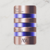 Rose Gold Glass Optics Blue Fluids Imitate 3D Buch Visitenkarte (Vorderseite)