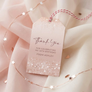 Rose Gold Glitter 18. Geburtstag Individuelle Gesc Geschenkanhänger
