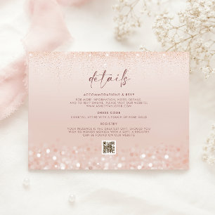 Rose Gold Glitter 18. Geburtstagsdetails Begleitkarte