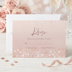 Rose Gold Glitter 21. Geburtstag RSVP Karte