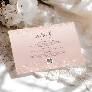 Rose Gold Glitter 21. Geburtstagsdetails Begleitkarte