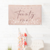 Rose Gold Glitter 21. Geburtstagsfeier Banner (Insitu)