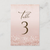 Rose Gold Glitter 60. Geburtstag Tischnummern (Vorderseite)