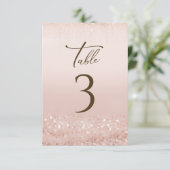 Rose Gold Glitter 60. Geburtstag Tischnummern (Stehend Vorderseite)