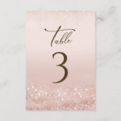 Rose Gold Glitter 60. Geburtstag Tischnummern (Rückseite)
