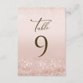 Rose Gold Glitter 70. Geburtstag Tischnummern (Vorderseite)