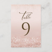 Rose Gold Glitter 70. Geburtstag Tischnummern (Rückseite)