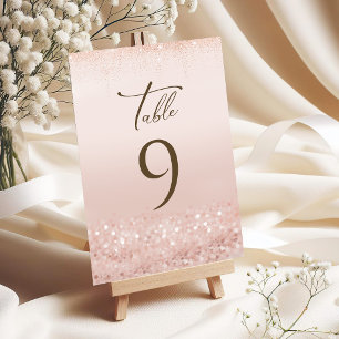 Rose Gold Glitter 70. Geburtstag Tischnummern