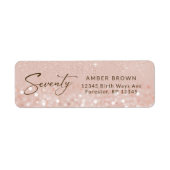 Rose Gold Glitter 70. Geburtstags-Rücksendeadresse (Vorne)