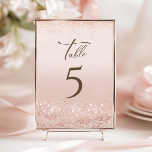 Rose Gold Glitter 80. Geburtstag Tischnummern