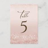 Rose Gold Glitter 80. Geburtstag Tischnummern (Vorderseite)