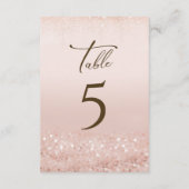 Rose Gold Glitter 80. Geburtstag Tischnummern (Rückseite)