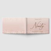 Rose Gold Glitter 90. Geburtstagsfeier Gästebuch (Voll)
