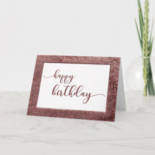 Rose Gold Glitter Alles Gute zum Geburtstag Karte