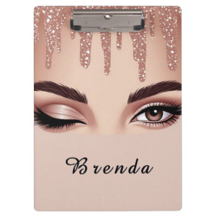 🌸 Rose Gold Glitter Augen-Make-up-Planer für Schö Klemmbrett