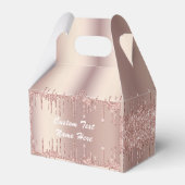 Rose Gold Glitter Benutzerdefinierter Text Ihr Nam Geschenkschachtel (Vorderseite)